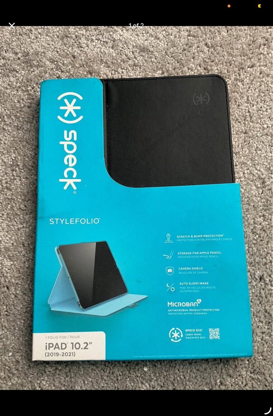 SPECK "BALANCE FOLIO"10.2-IN IPAD 7-8 GEN CASE - BLACK (2019-20) 138654-1050 NIB